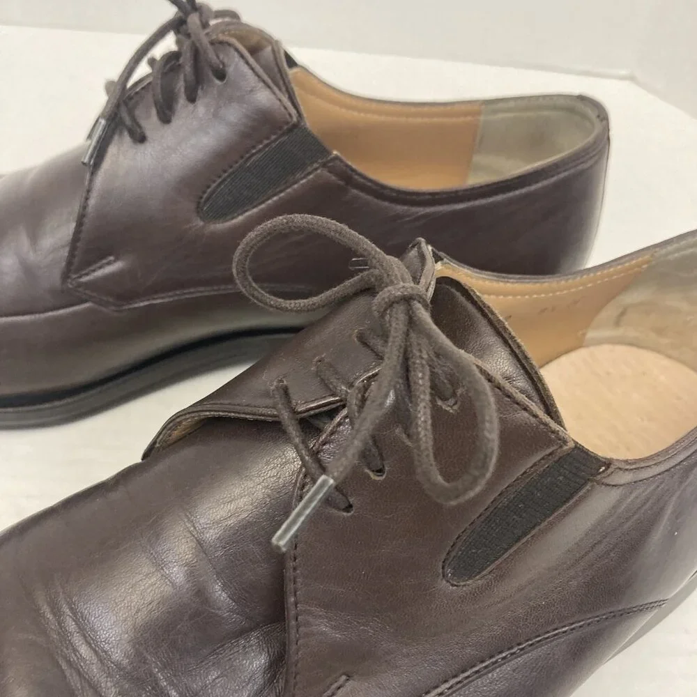 Bruno Magli Leather Lace Up Dress‎ Shoes Mens Size 8.5 Brown Rununcolo Oxford